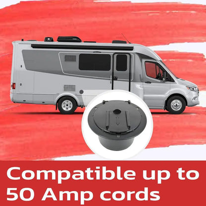 RV Cord Cover RV Electrical Cable Hatch RV Wire Organizer Cable Pass Through Covered Power Cord Hatch Round Accessory For