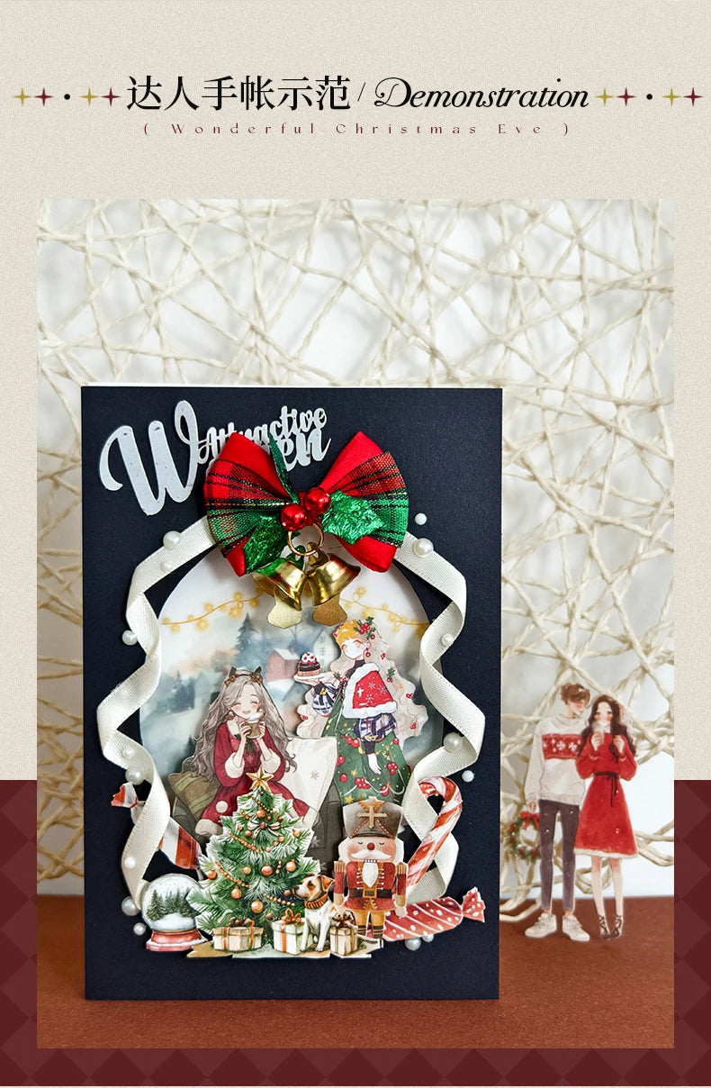 30sheets/pack Christmas Girl Stickers Aesthetic Stick Labels Decorative Diary Album Material Scrapbooking Supplies