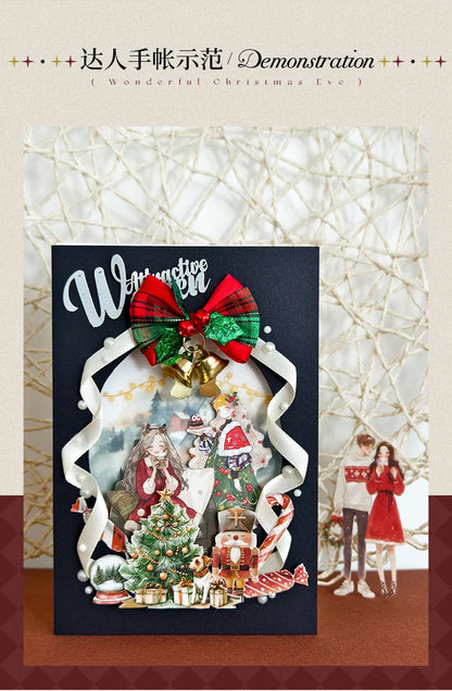 30sheets/pack Christmas Girl Stickers Aesthetic Stick Labels Decorative Diary Album Material Scrapbooking Supplies