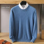 Men's 100% Pure Mink Cashmere Sweater O-Neck Pullovers Knit Large Size Mink Sweater Winter New Long Sleeve High-End Jumpers Tops