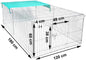EUGAD Cage for Rabbit Enclosure Hamster Squirrel Chicken Coop Small Animals Outdoor Hutch with Sun Protection Silver Pet House