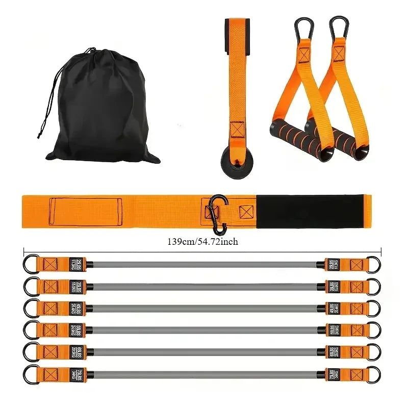 Resistance strap with handle used for muscle training, strength building body shaping, yoga, home fitness equipment - natural
