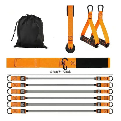 Resistance strap with handle used for muscle training, strength building body shaping, yoga, home fitness equipment - natural