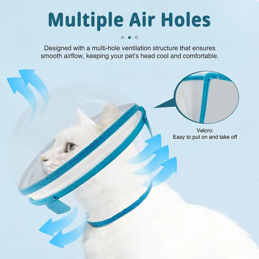 Protective Biting Prevention Cat Muzzle Breathable Transparent Cat Helmet Adjustable Pet Hood Pet Supplies