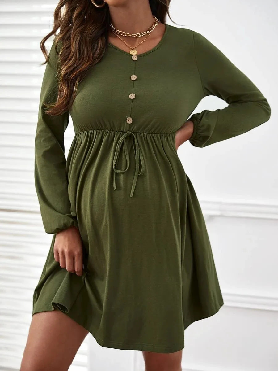 Maternity Dresses Photoshoot Women Clothes Summer Striped Short Sleeve Pregnant Button-down Casual Dress Fashion Shirt Clothing