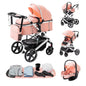 Baby Stroller 3 in 1 Luxurious Portable Travel Baby Carriage Fold Pram High Landscape Aluminum Frame Newborn Infant Stroller