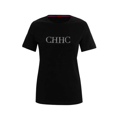 CHCH Summer Women's Elegant T Shirt Casual O-neck Pure Cotton T-Shirt Women Fashion Letter Diamonds Versatile Short Sleeve Tops