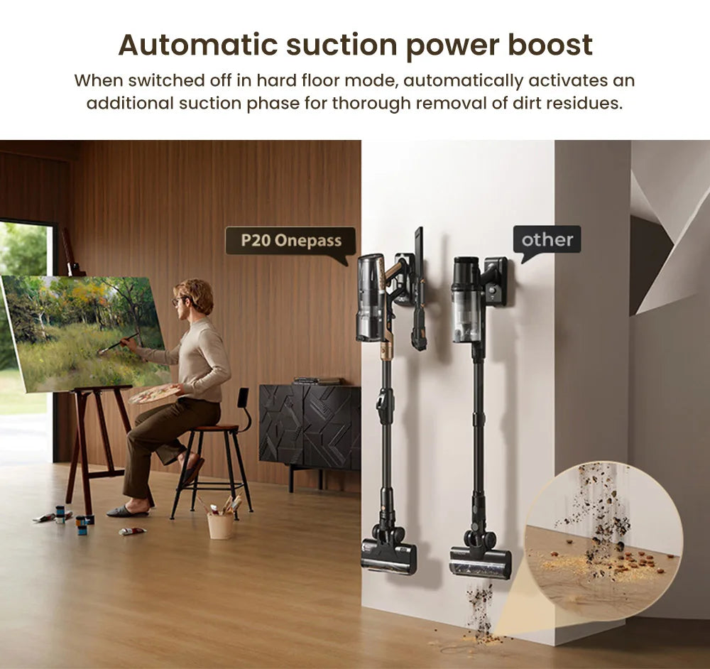 Proscenic P20 OnePass Cordless Vacuum Cleaner, 70000Pa Suction, 70-Min Runtime, 680W Brushless Motor, Wet & Dry Cleaning 3 Sold