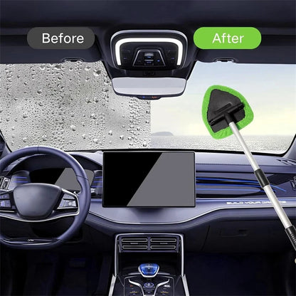 Car Window Cleaner Brush Kit Microfiber Windshield Cleaning Tool Auto Interior Glass Wash Wiper Long Handle Cleaning Brush