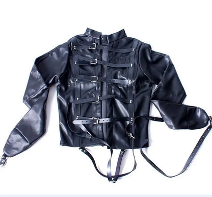 Female Sofe Leather Adjustable Binder Bondage Straitjacket Binding Slave Lockable Coat For Women Erotic Cosplay Adult BDSM