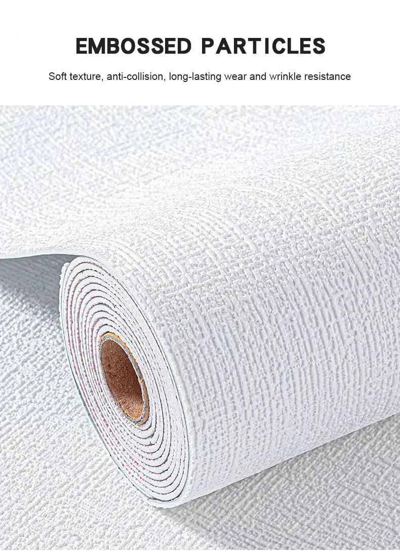 3D Self-Adhesive Linen Wallpaper Continuous Waterproof Wall Stickers Living Room Bedroom Kitchen Cabinet Waterproof Wall Sticker