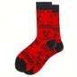 1 pair of men's cartoon printed tool pattern with unique and personalized long socks men  socks