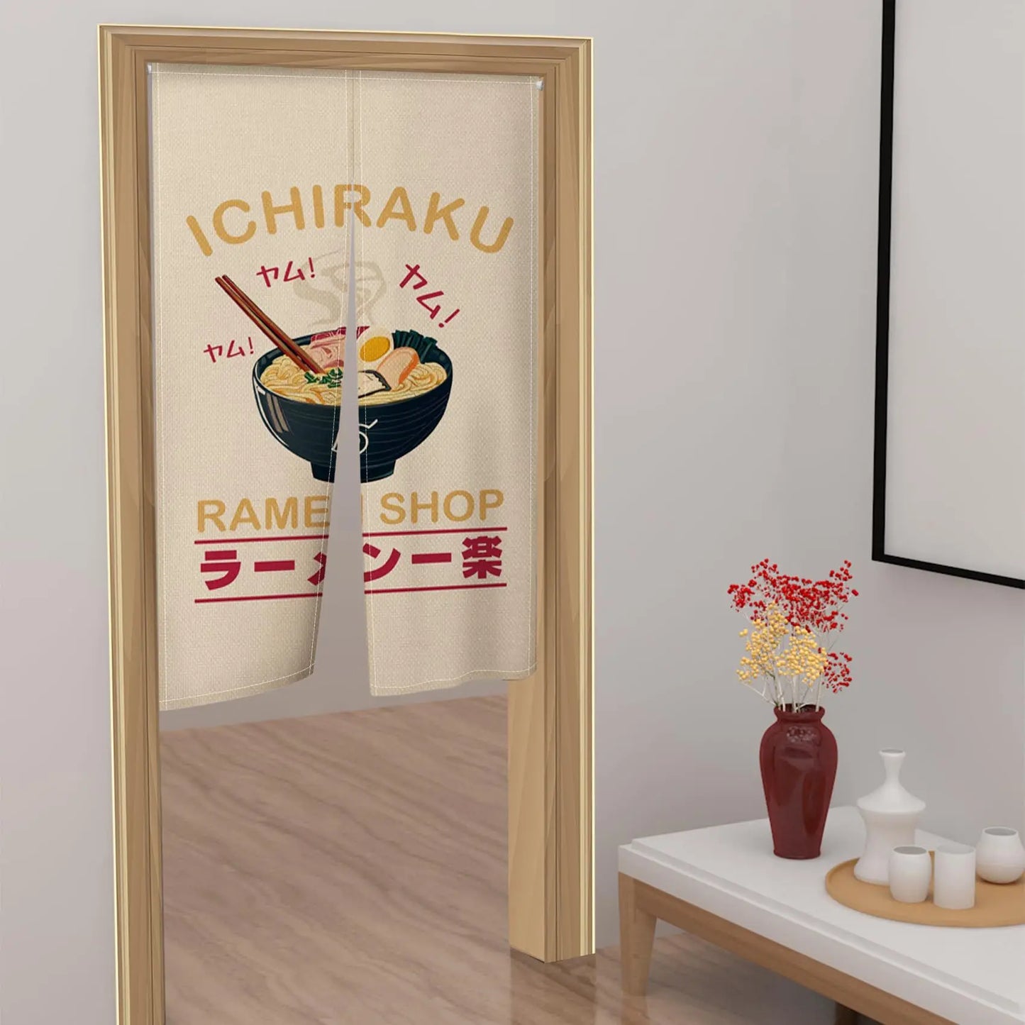Custom Japanese Resturant Ramen Noren Curtain  Noodles Shop Kitchen Cloth Doorway Curtains Oil Smoke Proof Partition No Punching