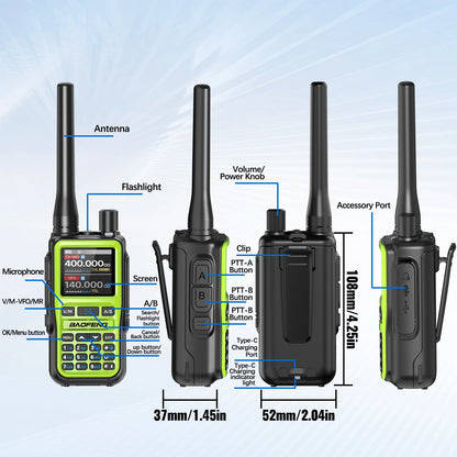 BAOFENG UV-5R Mini Walkie Talkie Air Band Bluetooth Programming Wireless Copy Frequency 999CH Full Band Long Range Two Way Radio