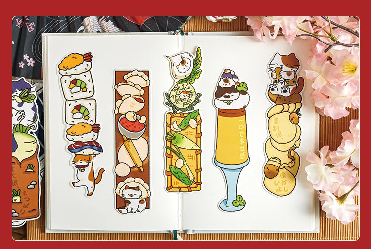 30 Sheets/Set Cute Cat Bookmark for Reading Creative Cat-Shaped Paper Bookmarks Decorative Paper Cards Stationery Gift