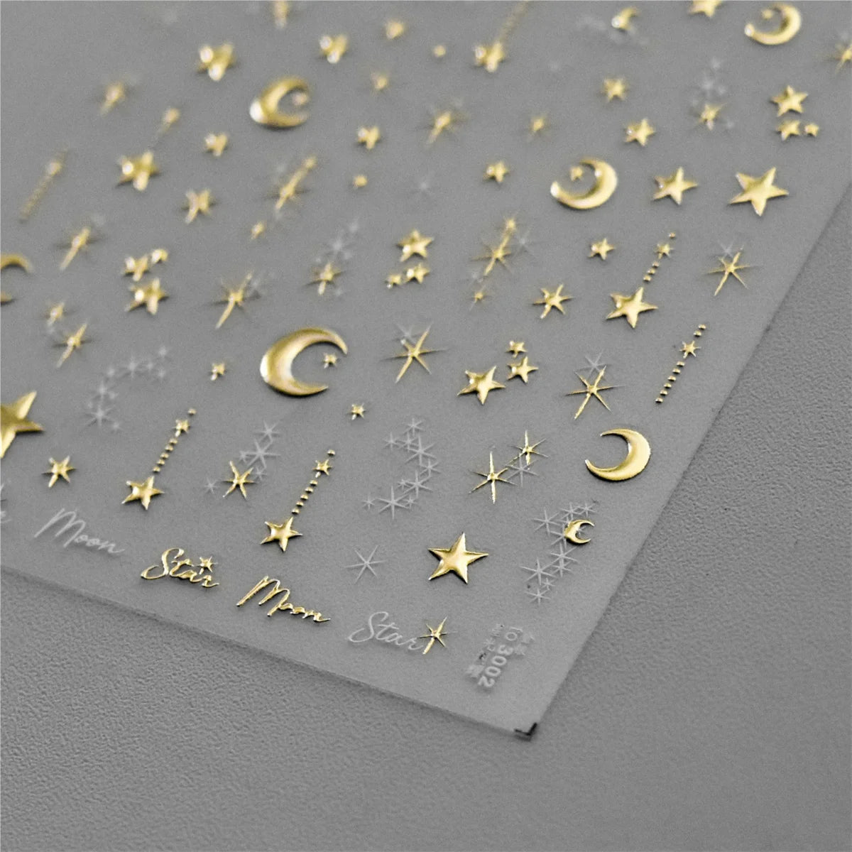 1PC 5D Korean Bronzing Nail Stickers Japanese Gold Silver Star Moon Luxury DIY Nail Art Decoration Decals Manicure Accessories