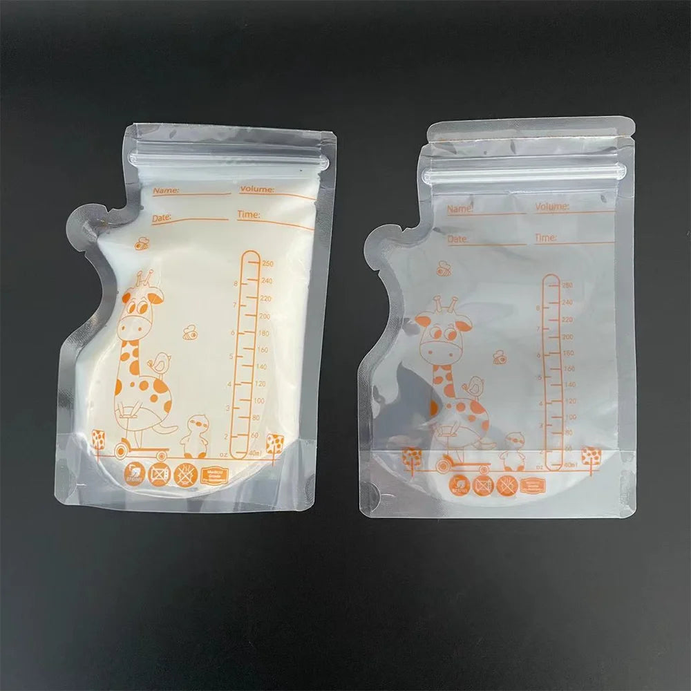 30/60 Pack 250ml BPA Free Milk Storage Bags Safe Breast Milk and Baby Food Freezer Bags for Easy Feeding