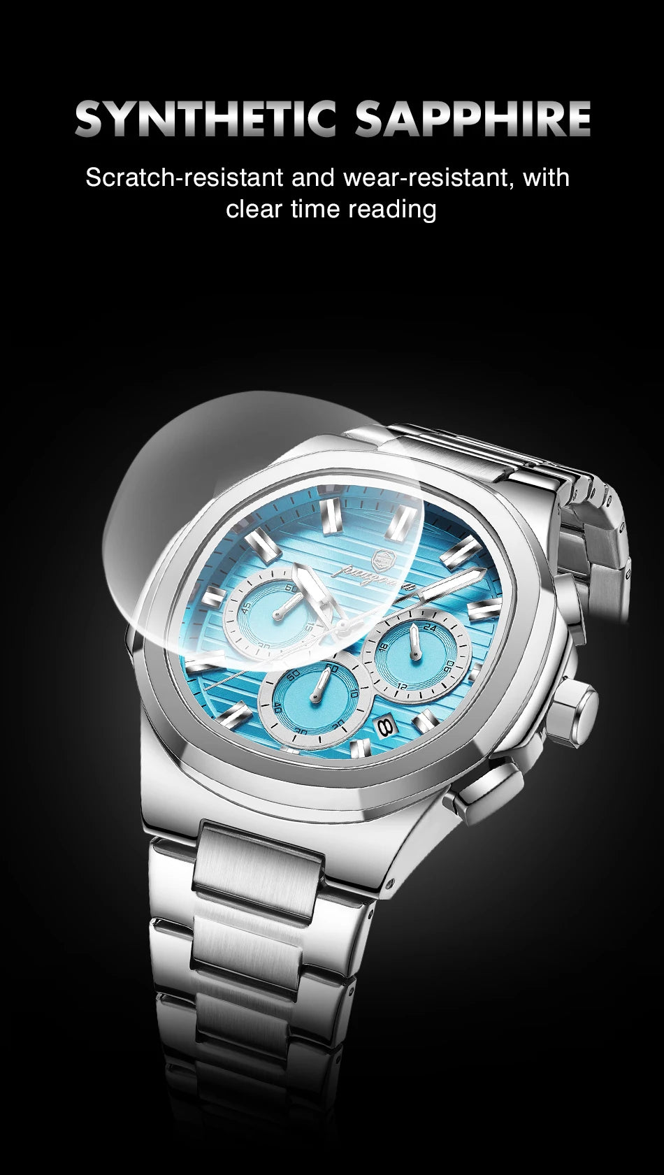 PAAZOMU Fashion Brand Man Wristwatch Waterproof Stainless Steel Luminous Men Watch Chronograph Date Luxury Quartz Men's Watches