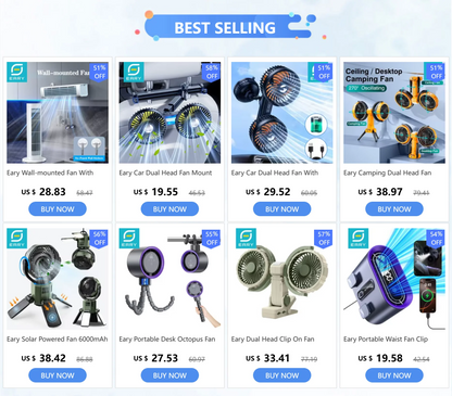 Eary Portable Desk Octopus Fan With 4000mAh Battery 100 Speeds Wind Digital Display Stroller Fan Personal Summer Air Cooling Fan