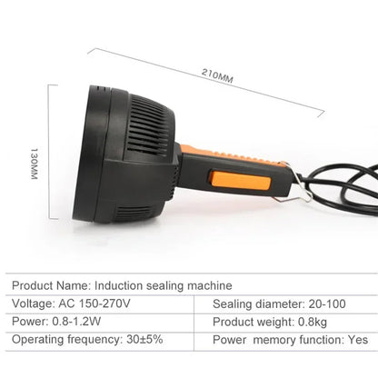 Handheld Electromagnetic Induction Sealer Aluminium Foil Sealing Machine Plastic Bottle Cap Sealer Machine 20-100mm