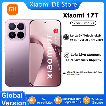 Global Version Xiaomi 17T Mobile Phones HDR10 6.59' AMOLED Display 50MP Leica Summilux Lens 6500mAh Battery Xiaomi Hyper AI Smartphone