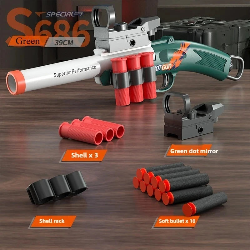 S686 Throwing Shell Toy Gun Soft Bullet Airsoft Launcher Outdoor Sports CS Game Fun Pistol Toy Gift for Boys