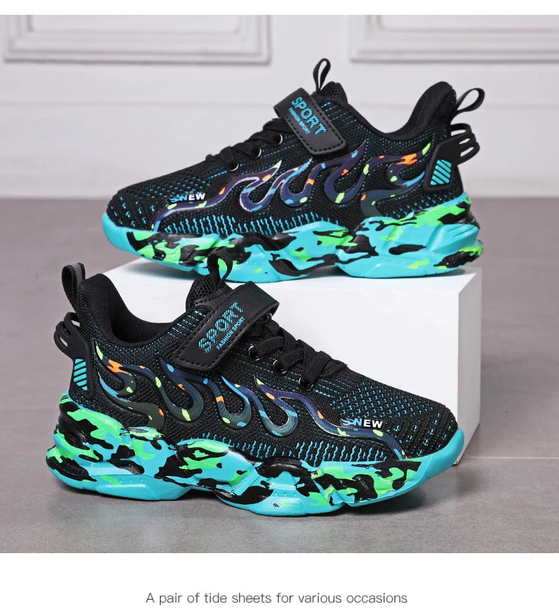 Boys Running Shoes 2022 Design Children Sneakers Mesh Kids Casual Sneakers 7-12 Years Children Sneakers for Boys