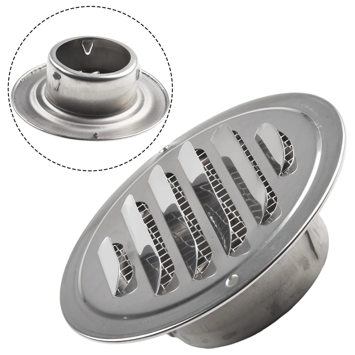 1PCS Circle Air Vent Grill Cover Stainless Steel Silver 70-160mm Round Exterior Wall Duct Ventilation Tool Accessories Home Part