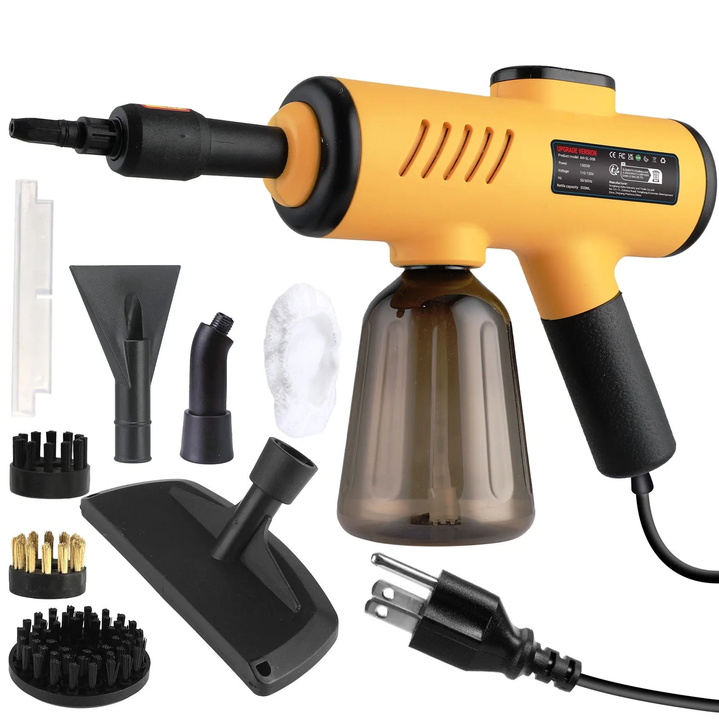 Steam Cleaner, Pressurized Handheld Steam Cleaner for Home with 8pcs Accessories, Use Steamer for Cleaning