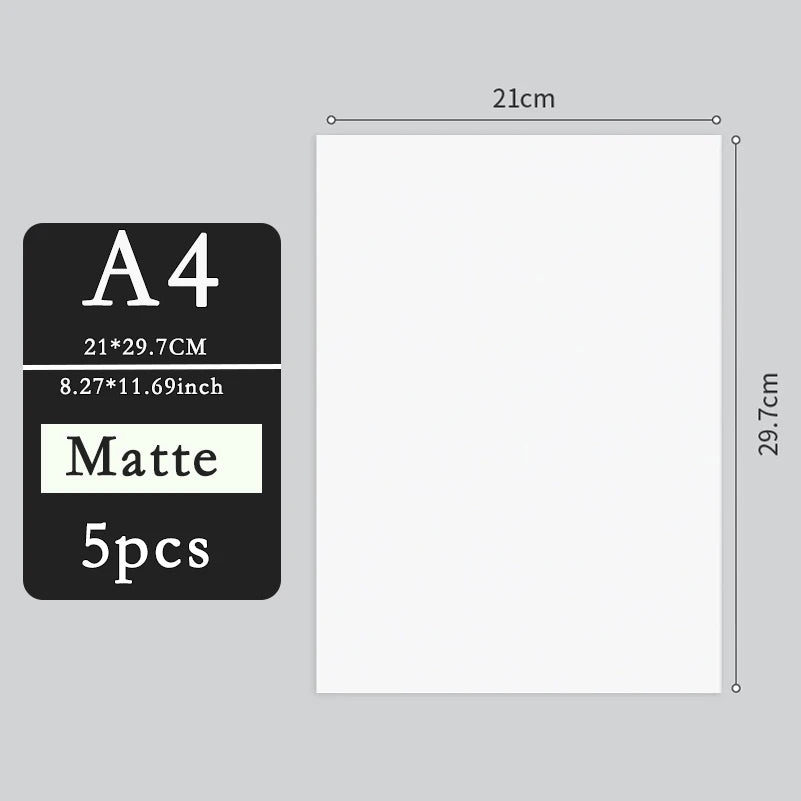 5/10pcs A4 Magnetic Photographic Paper Printable Magnetic Sheets Make DIY Refrigerator Photo Magnet Inkjet Printing Glossy/Matte