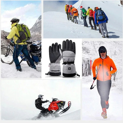Men Electric Heated Skiing Gloves Smart Electrical  Winter Warm with Battery Case Gloves Touch Screen Electric Heated Equipment