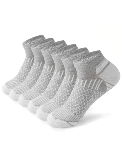 12Pairs High Qualit Athletic Socks Men's Ankle Socks Running Cyclling Waist Honeycomb Design And Firm Sports Leisure Socks Gifts
