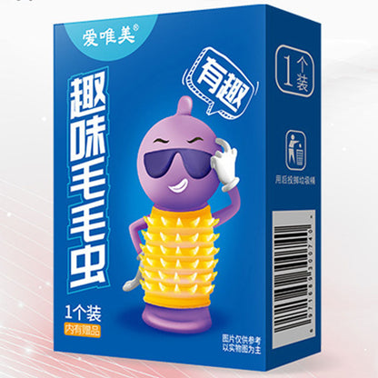 Reusable Condoms For Men Caterpillar Shape Condoms With Spikes Mustache Tendrils Penis Sleeve Super Exciting For Men Sex Toy