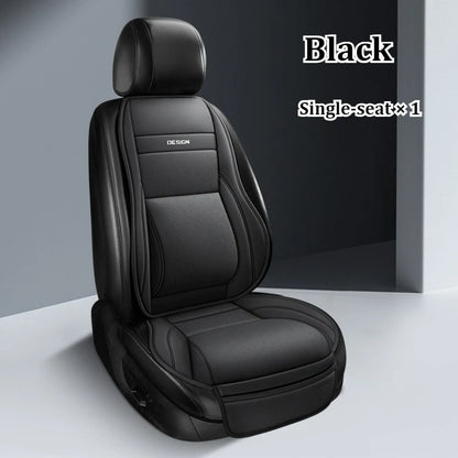 Ergonomic PU Leather Car Seat Cushion with Lumbar & leg Support Ventilated Design Storage Pockets Universal Fit for Most Cars