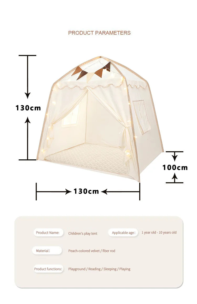 Kids Play Tent for Boys Girls Princess Castle Playhouse Indoor Outdoor Children's Toy House for Toddlers Tent Gift
