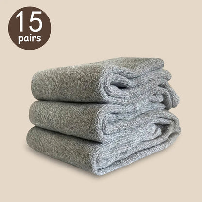 3/5/15 Pairs Men Solid Color Socks  Fashionable Simple Versatile Winter Socks Are Soft Comfortable Lightweight Casual In Length