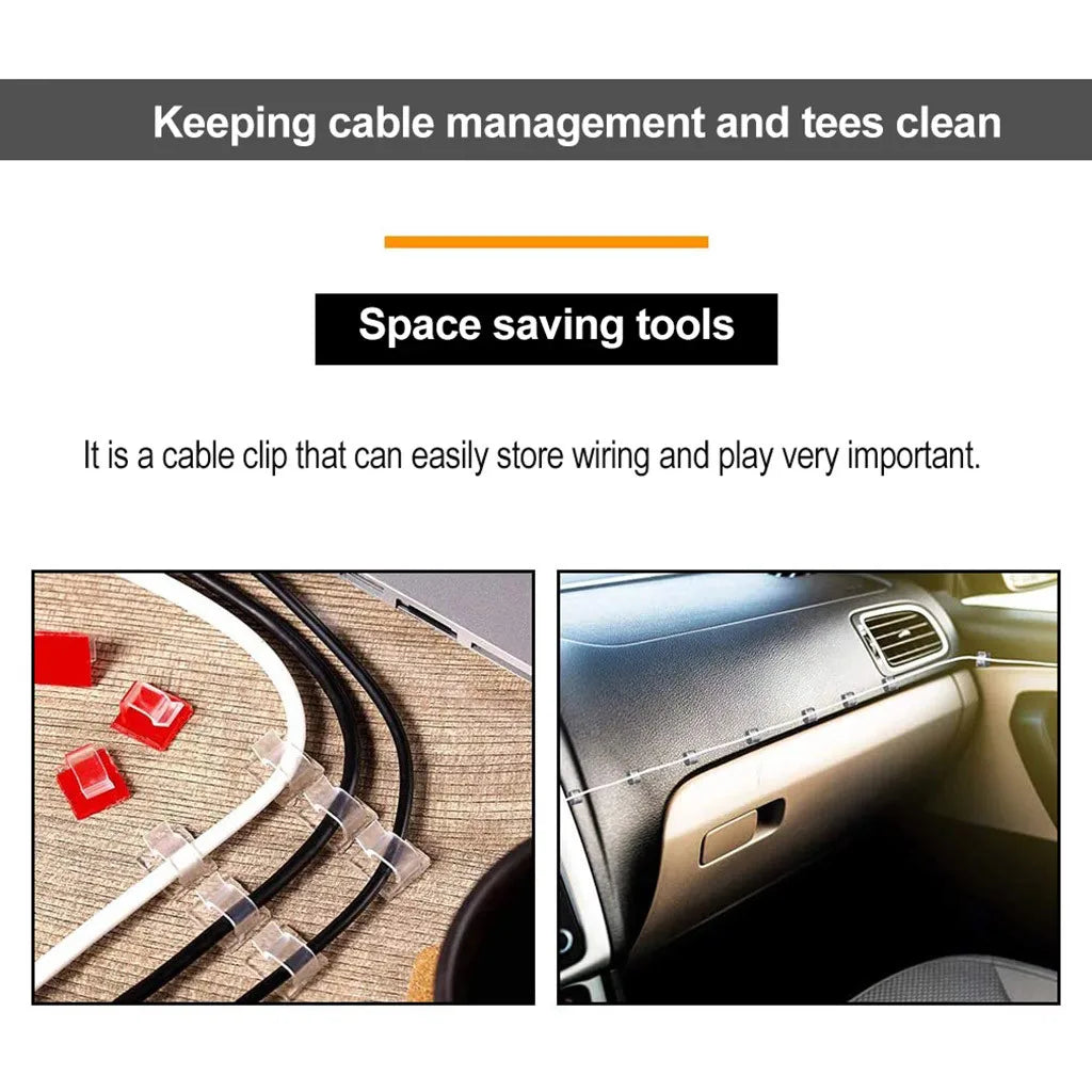 10/20/50PCS Cable Organizer Clips Wire Winder Holder Protector USB Cable Management Adhesive Hooks Desk Clamp For Home Office