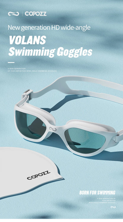 COPOZZ Professional HD Swimming Goggles Anti-Fog UV Protection Adjustable Swimming Glasses Silicone Water Glass For Men and Wome