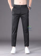 Summer High Quality Cotton Ankle Length Casual Pants Men Business Slim Elastic Waist Jogger Outdoors Korean Work Suit Trousers