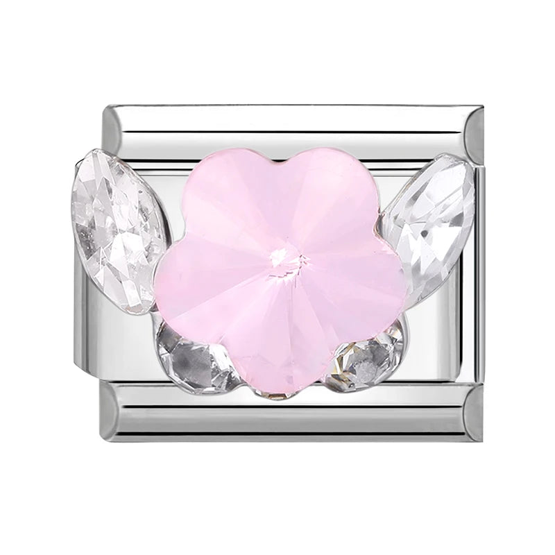 Zircon Star Heart Bow Moon Cherry Moon Italian Charm Links Fit 9mm Stainless Steel Bracelet Women Jewelry DIY Making Gifts