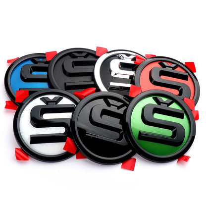80/90/100mm Car Front Grille Hood Emblem Rear Trunk Badge Sticker For Skoda S Logo Octavia Fabia Superb Kamiq Kodiaq VRS Rapid