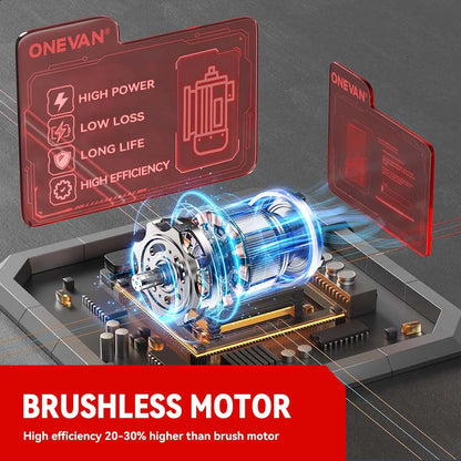 ONEVAN 500N.M Brushless Electric Impact Wrench Handheld Cordless Electric Screwdriver Wrench Power Tool With Lithium-Ion Battery
