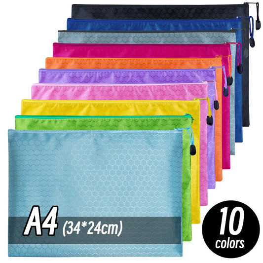 A4/A6 Pencil Bag Zipper Pouch Document Puzzle Bag Waterproof Zip File Folders Pencil Case Storage Bags School Office Supplies