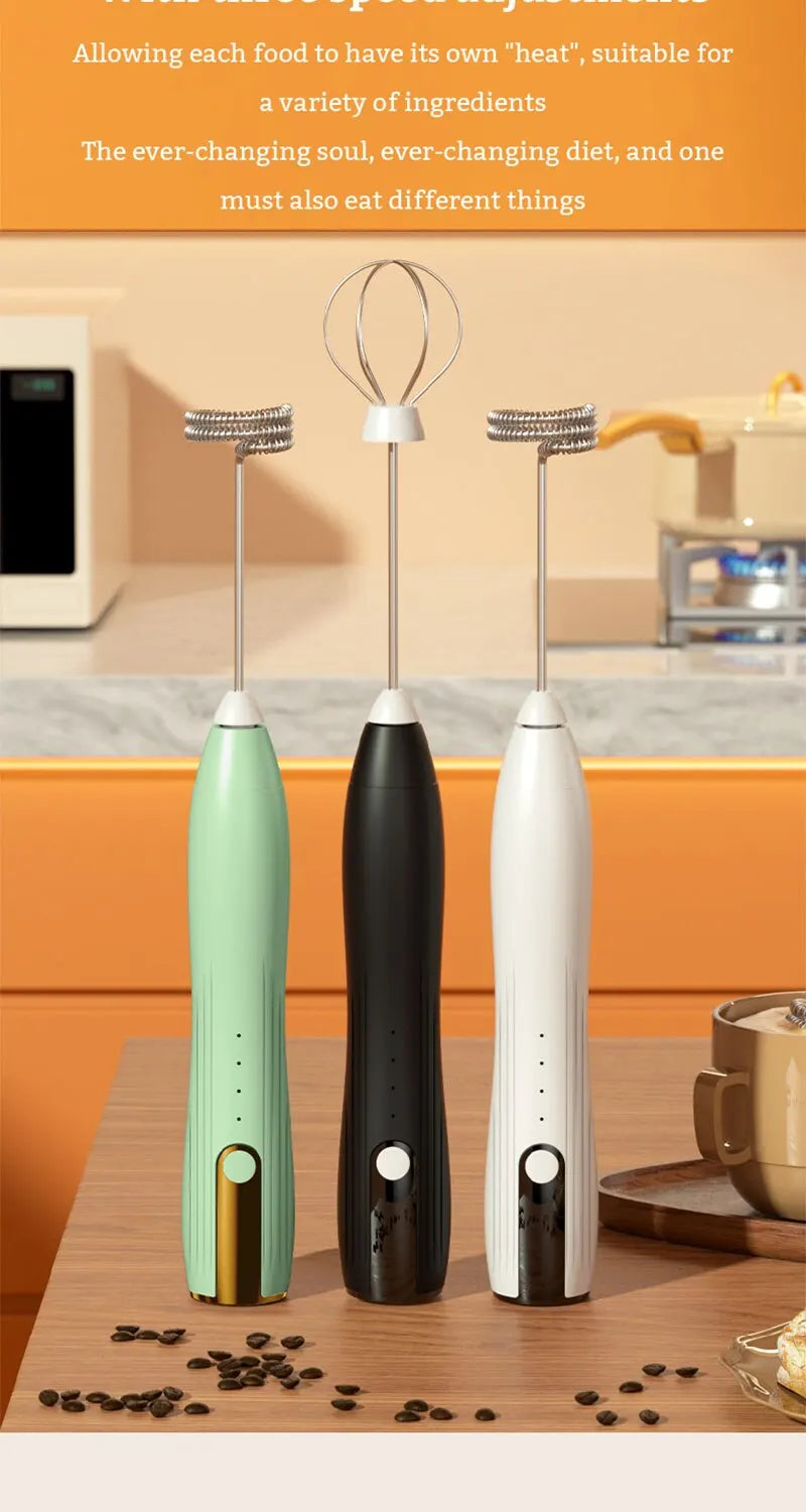 Mini Electric Milk Foamer Blender Wireless Coffee Whisk Mixer Handheld Egg Beater Cappuccino Frother Mixer Kitchen Whisk Tools