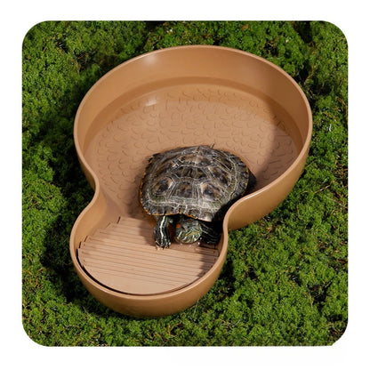Turtle Bathing Pool Feeding Dish Durable Reptile Water Bowl for Box Turtles Frogs and Pets Easy to Clean Habitat Accessory