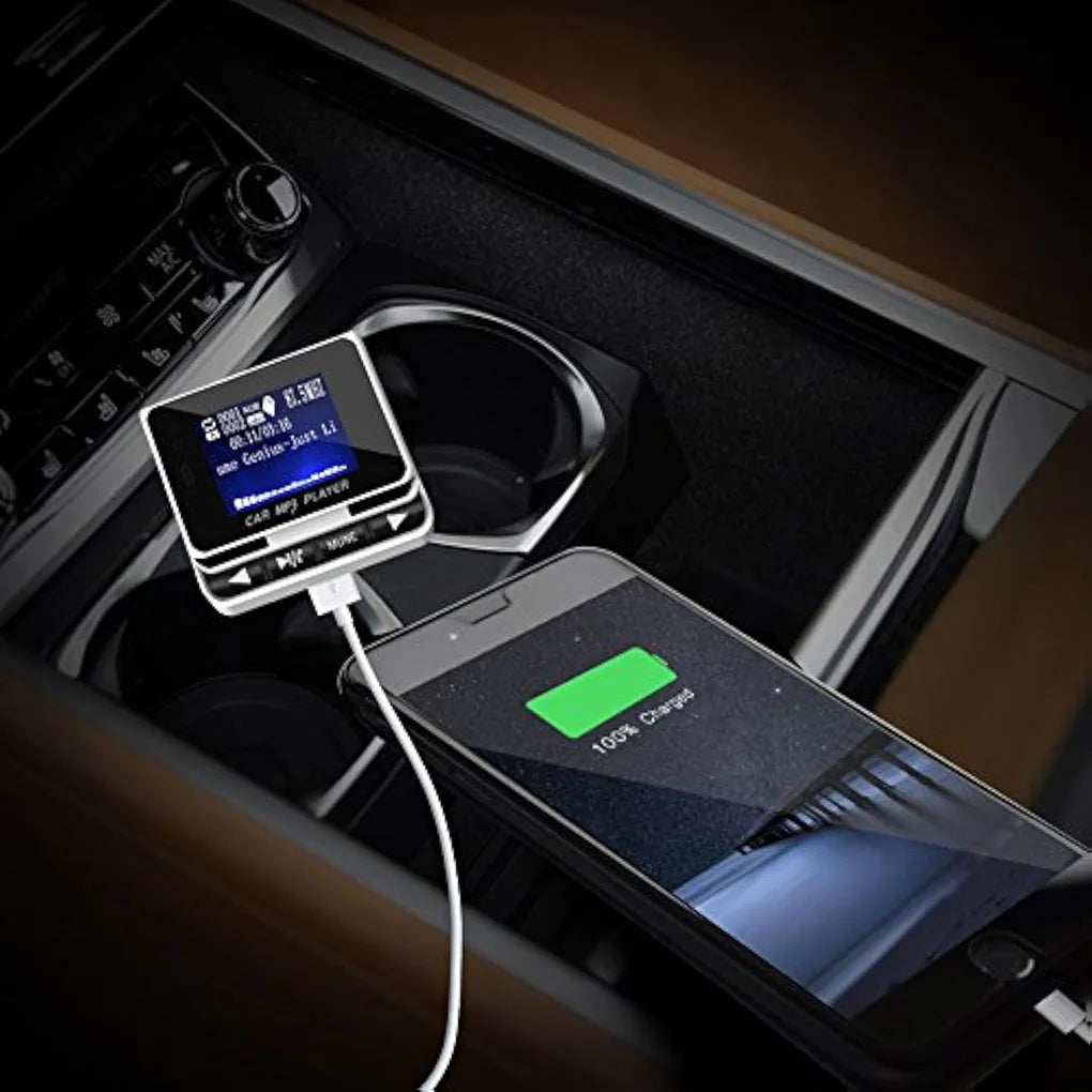 FM12B 1.44 Inch LCD Bluetooth Car MP3 Player Handsfree Wireless FM Transmitter Radio Adapter USB Car Charger Remote Control