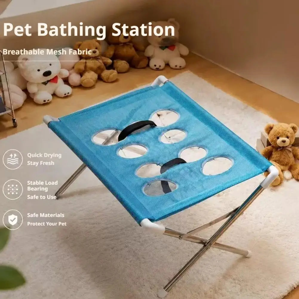 Breathable Mesh Pet Bath Stand Foldable Cat And Dog Bath Table Small Pet Bath Labor-saving Support Frame ﻿