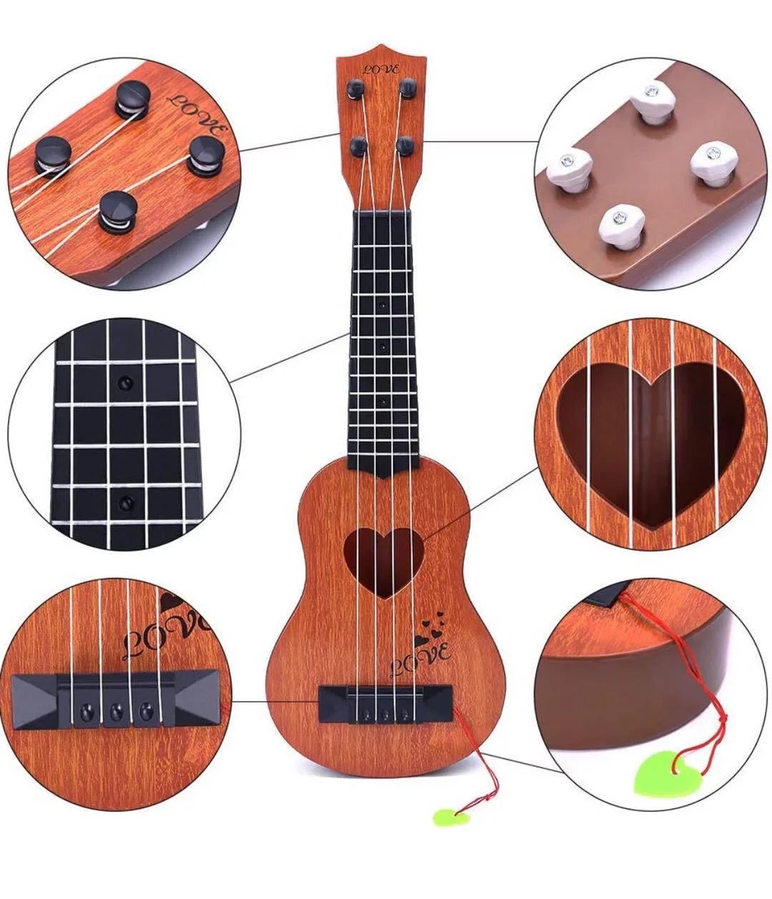 Children Ukulele Musical Toys 4 Strings Small Guitar Montessori Education Instruments Music Toy Learning 3 To 6 Years Boys Gift