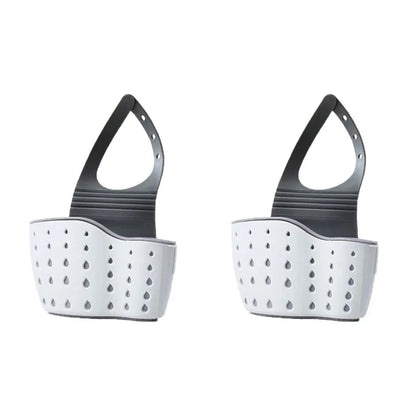 1-4PCS Household Adjustable Button Type Sink Drain Hanging Bag Kitchen Storage Shelf Faucet Sponge Twolayer Drain Hanging Basket