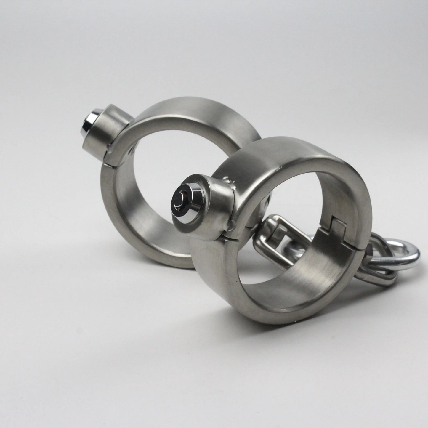 Heavy Duty Stainless Steel Handcuffs Ankle Cuffs Neck Collar Press Lock BDSM Restraints Bondage Adult Games Sex Toys for Couples